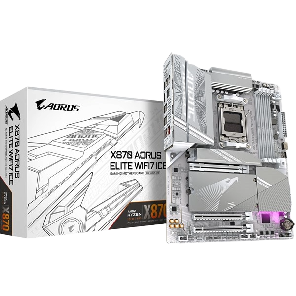 Gigabyte X870 AORUS ELITE WIFI7 ICE ATX Motherboard for AMD AM5 CPUs